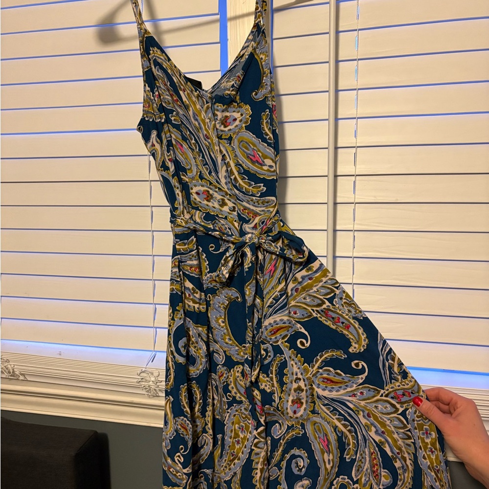 MSK Blue and Gold Paisley Maxi Dress
